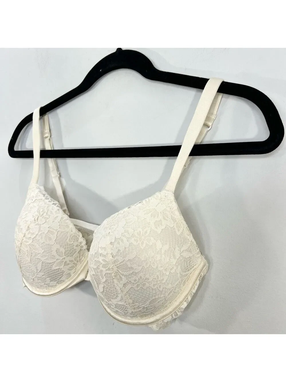 La Senza So Free full coverage cream lace front closure underwire bra 32 D - Picture 3 of 12